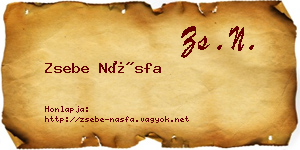 Zsebe Násfa névjegykártya